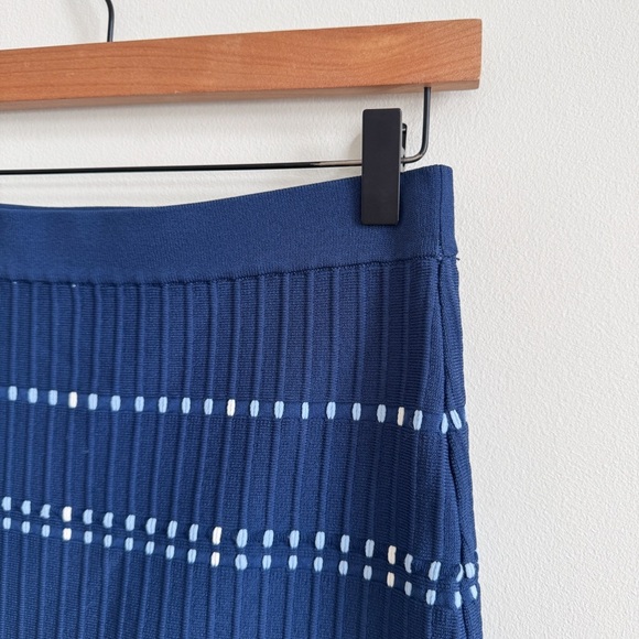 SANDRO • Fluted Ribbed-Knit Mini Skirt in Blue - Picture 4 of 11